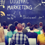 A modern digital marketing workspace displaying a laptop with website analytics, SEO performance charts, social media icons, email marketing dashboards, and online advertising metrics. The image represents Digital Marketing strategies for business growth in 2026, highlighting content marketing, search engine optimization, AI-powered automation, audience engagement, and data-driven decision-making. Surrounded by natural green plants and soft sunlight, the workspace reflects creativity, innovation, and sustainable business success. Visual elements symbolize brand building, customer relationships, mobile optimization, and digital transformation. This illustration captures the complete digital marketing blueprint for businesses looking to increase online visibility, generate quality leads, improve customer experience, and achieve long-term growth through modern marketing techniques and strategic planning in the competitive digital landscape.
