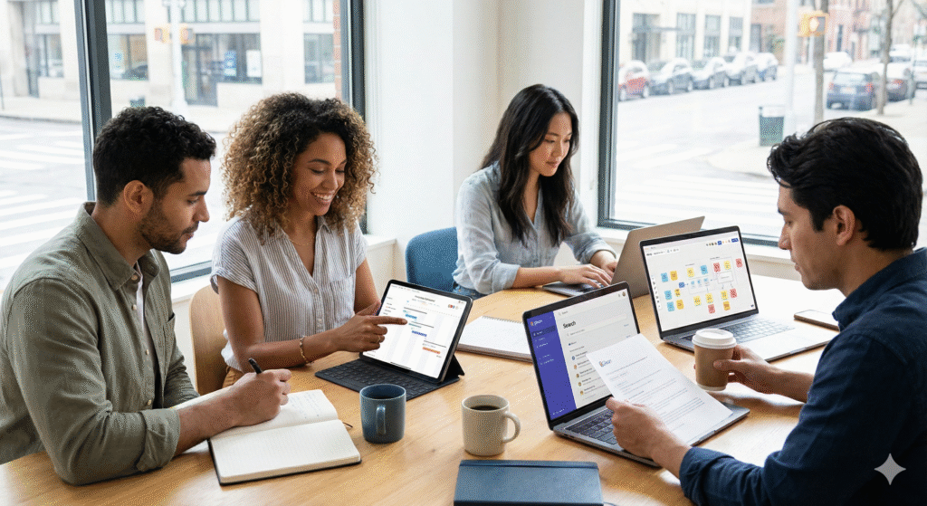 Communication and collaboration tools for teams working together online